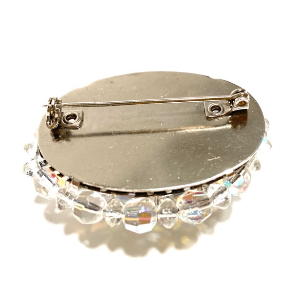 VINTAGE CRYSTAL AURORA BOREALIS BROOCH - Picture 3 of 3